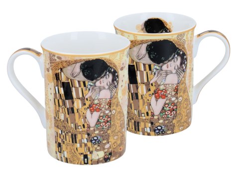 KUBEK CERAMICZNY - G.Klimt Pocałunek kremowe tło CARMANI