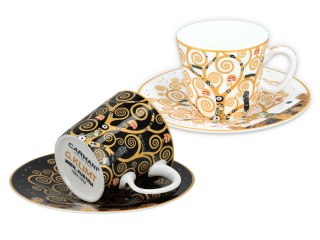 Zestaw 2 filiżanek espresso - G. Klimt, Drzewo życia (białe i czarne tło) (CARMANI)