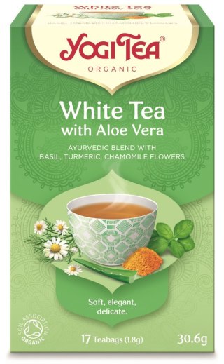 HERBATA BIAŁA Z ALOESEM (WHITE TEA WITH ALOE VERA) BIO (17 x 1,8 g) 30,6 g - YOGI TEA