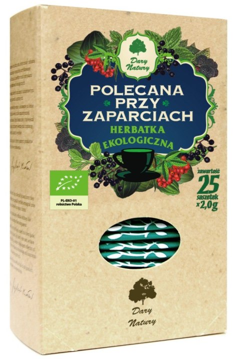 HERBATKA POLECANA PRZY ZAPARCIACH BIO (25 x 2 g) 50 g - DARY NATURY