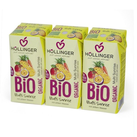 NEKTAR WIELOOWOCOWY + MARCHEW BEZ DODATKU CUKRÓW (MULTI SUNRISE) BIO 200 ml - HOLLINGER