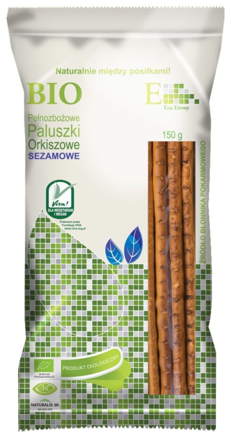 PALUSZKI ORKISZOWE PEŁNOZIARNISTE Z SEZAMEM BIO 150 g - ENVOY