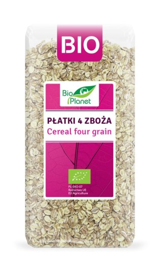 PŁATKI 4 ZBOŻA (ORKISZ, OWIES, JĘCZMIEŃ, ŻYTO) BIO 300 g - BIO PLANET