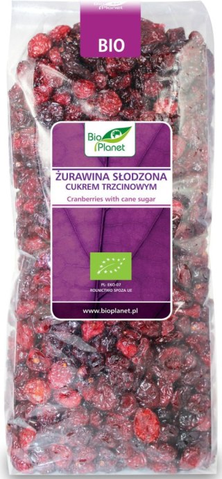 ŻURAWINA SŁODZONA CUKREM TRZCINOWYM BIO 1 kg - BIO PLANET