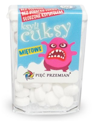 CUKIERKI Z KSYLITOLU KSYLICUKSY O SMAKU MIĘTOWYM BEZGLUTENOWE 13 g - PIĘĆ PRZEMIAN