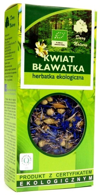 HERBATKA Z KWIATU BŁAWATKA BIO 25 g - DARY NATURY