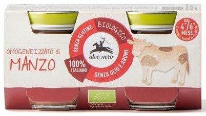 KREM Z WOŁOWINY BEZGLUTENOWY OD 4 MIESIĄCA BIO (2 x 80 g) 160 g - ALCE NERO