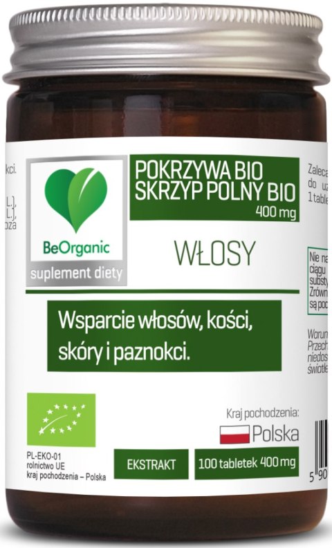 SKRZYP + POKRZYWA EKSTRAKT BIO 100 TABLETEK - BE ORGANIC