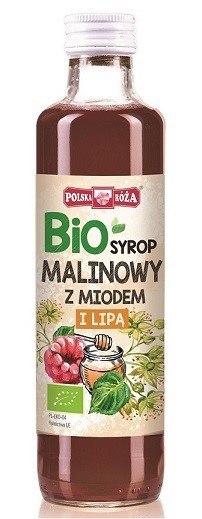 SYROP MALINOWY Z MIODEM I LIPĄ BIO 250 ml - POLSKA RÓŻA