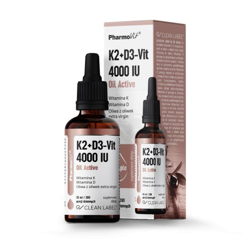 WITAMINA K2 + D3 W KROPLACH BEZGLUTENOWE 30 ml - PHARMOVIT (CLEAN LABEL)