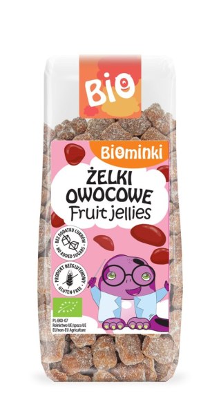 ŻELKI OWOCOWE BEZ DODATKU CUKRÓW BEZGLUTENOWE BIO 150 g - BIOMINKI