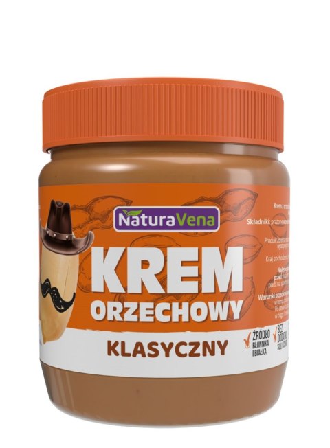 KREM ORZECHOWY KLASYCZNY 100 % BEZ DODATKU SOLI I CUKRÓW 340 g - NATURAVENA