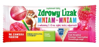 LIZAK KULKA O SMAKU MALINOWYM Z WITAMINĄ D I C BEZGLUTENOWY 6 g - MNIAM MNIAM STARPHARMA