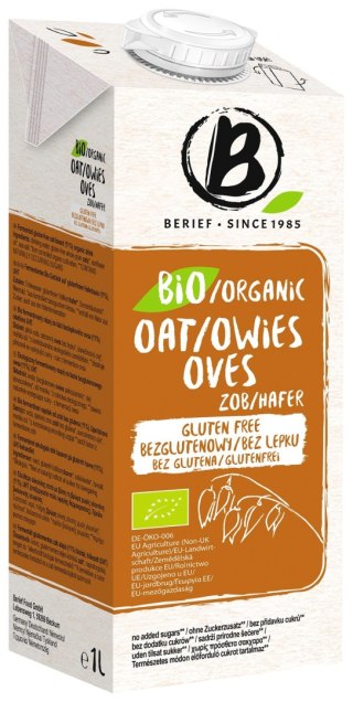 NAPÓJ OWSIANY BEZ DODATKU CUKRÓW BEZGLUTENOWY BIO 1 L - BERIEF