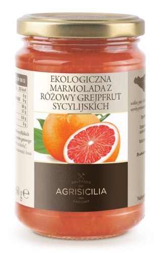 MARMOLADA Z RÓŻOWYCH GREJPFRUTÓW SYCYLIJSKICH BIO 360 g - AGRISICILIA