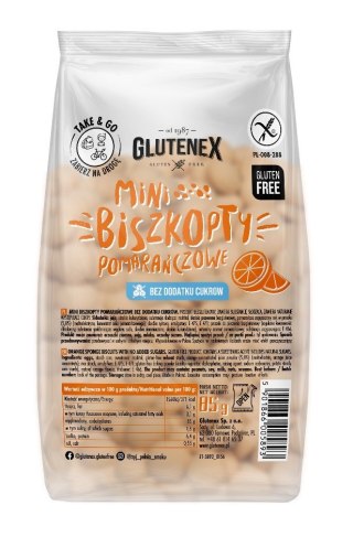 BISZKOPTY MINI POMARAŃCZOWE BEZ DODATKU CUKRÓW BEZGLUTENOWE 85 g - GLUTENEX