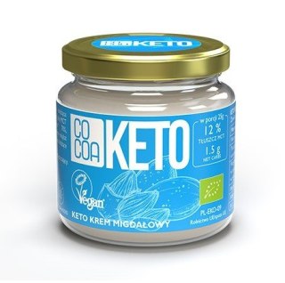 KREM MIGDAŁOWY Z OLEJEM MCT BEZ DODATKU CUKRU BEZGLUTENOWY KETO BIO 200 g - COCOA