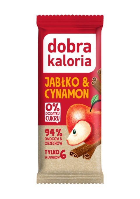 BATON DAKTYLOWY JABŁKO & CYNAMON BEZ DODATKU CUKRÓW 35 g - DOBRA KALORIA