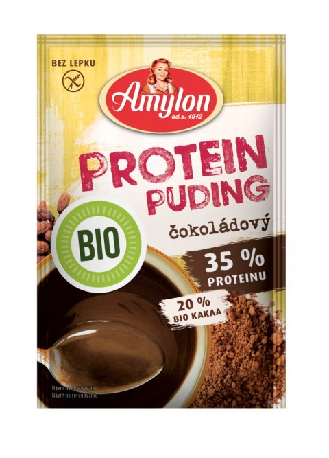 BUDYŃ PROTEINOWY O SMAKU CZEKOLADOWYM BEZ DODATKU CUKRU BEZGLUTENOWY BIO 45 g - AMYLON