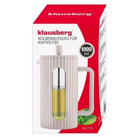 ZAPARZACZ TŁOKOWY DO KAWY/HERBATY 1000ml KLAUSBERG KB-7754 RÓŻOWY