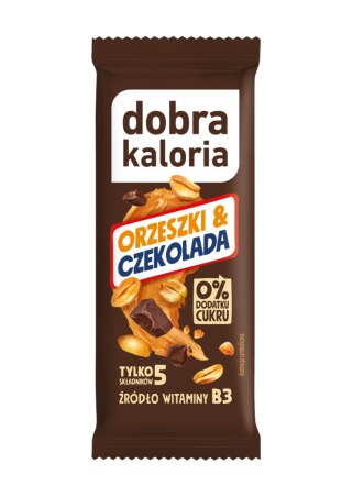 BATON DAKTYLOWY ORZESZKI & CZEKOLADA BEZ DODATKU CUKRU 35 g - DOBRA KALORIA