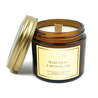 ŚWIECA SOJOWA ZAPACHOWA Z DREWNIANYM KNOTEM MARCEPAN Z MIGDAŁAMI 120 ml - YOUR CANDLE