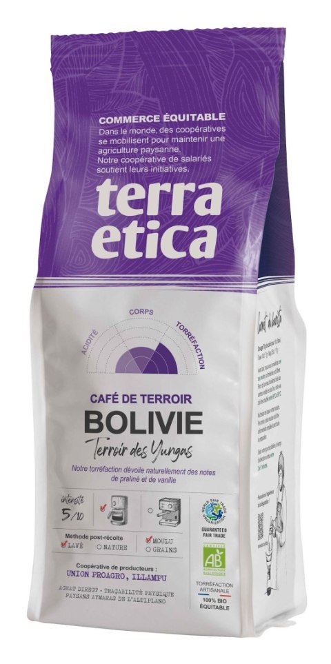 KAWA MIELONA ARABICA 100 % BOLIWIA FAIR TRADE BIO 250 g - TERRA ETICA