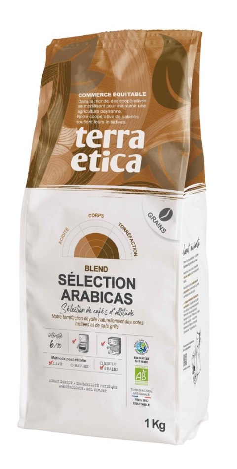 KAWA ZIARNISTA ARABICA 100 % SELECTION FAIR TRADE BIO 1 kg - TERRA ETICA