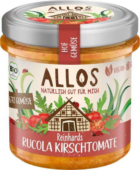 PASTA WARZYWNA Z POMIDORAMI CHERRY I RUKOLĄ BEZGLUTENOWA BIO 135 g - ALLOS