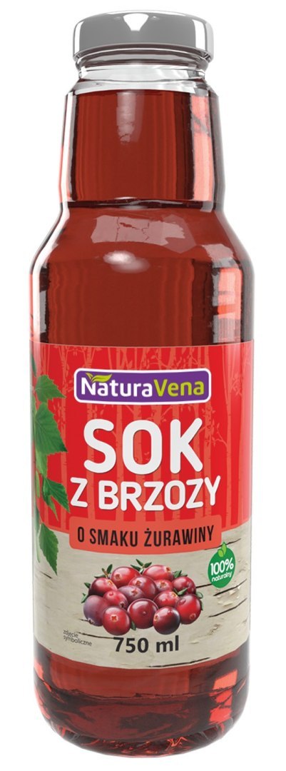 SOK Z BRZOZY Z ŻURAWINĄ 750 ml - NATURAVENA