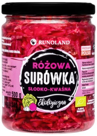 SURÓWKA Z KAPUSTY RÓŻOWA SŁODKO - KWAŚNA BIO 500 g (340 g) - RUNOLAND