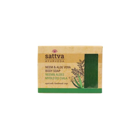 MYDŁO W KOSTCE DO CIAŁA NEEM I ALOES 125 g - SATTVA (AYURVEDA)