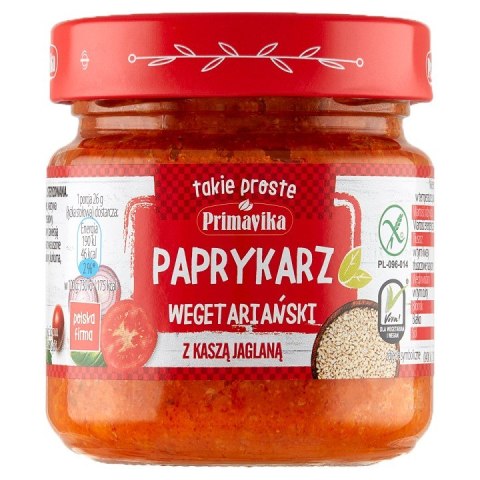 PAPRYKARZ WEGAŃSKI Z KASZĄ JAGLANĄ BEZGLUTENOWY 160 g - PRIMAVIKA