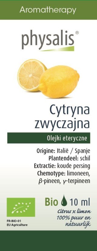 OLEJEK ETERYCZNY CYTRYNA ZWYCZAJNA BIO 10 ml - PHYSALIS