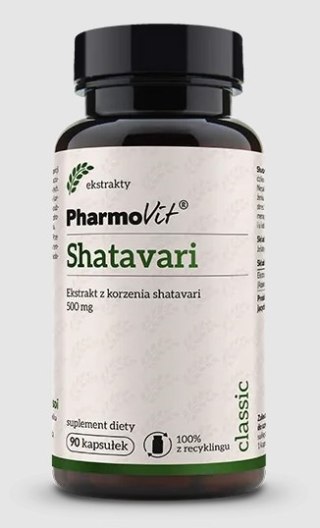 SHATAVARI EKSTRAKT (500 mg) BEZGLUTENOWY 90 KAPSUŁEK - PHARMOVIT (CLASSIC)