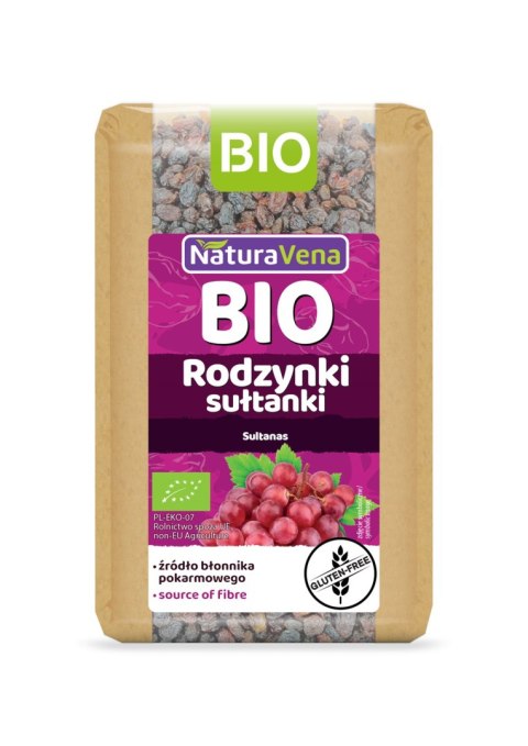 RODZYNKI SUŁTANKI BEZGLUTENOWE BIO 400 g - NATURAVENA