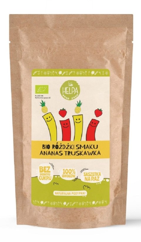 RÓŻDŻKI SMAKU MIX ANANAS - TRUSKAWKA (LIOFILIZOWANE OWOCE) BIO (10 x 2 g) 20 g - HELPA