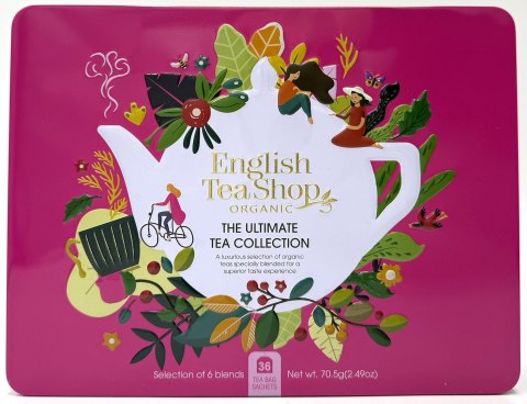 ZESTAW HERBAT I HERBATEK CODZIENNYCH BIO W PUSZCE (THE ULTIMATE - 6 SMAKÓW) (36 x 1,96 g) 70,5 g - ENGLISH TEA SHOP ORGANIC