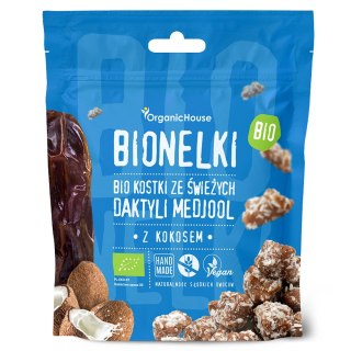 KOSTKI DAKTYLOWE Z WIÓRKAMI KOKOSOWYMI BEZGLUTENOWE BIO 50 g - ORGANICHOUSE (BIONELKI)