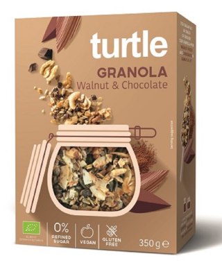 GRANOLA ORZECH WŁOSKI - CZEKOLADA BEZGLUTENOWA BIO 350 g - TURTLE