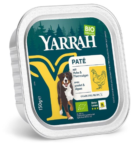(DLA PSA) PASZTET Z KURCZAKIEM I ALGAMI MORSKIMI BEZ ZBÓŻ BIO 150 g - YARRAH (DLA PSA) PASZTET Z KURCZAKIEM I ALGAMI MORSKIMI BEZ ZBÓŻ BIO 150 g - YARRAH