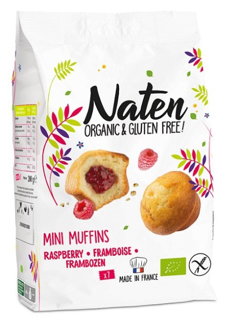 MUFFINKI MINI Z NADZIENIEM MALINOWYM BEZGLUTENOWE BIO 200 g - NATEN MUFFINKI MINI Z NADZIENIEM MALINOWYM BEZGLUTENOWE BIO 200 g - NATEN