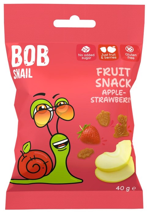 ŻELKI JABŁKO - TRUSKAWKA BEZ ŻELATYNY BEZGLUTENOWE 40 g - BOB SNAIL ŻELKI JABŁKO - TRUSKAWKA BEZ ŻELATYNY BEZGLUTENOWE 40 g - BOB SNAIL