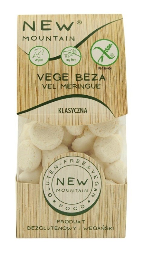 BEZY WEGAŃSKIE KLASYCZNE BEZGLUTENOWE 50 g - NEW MOUNTAIN BEZY WEGAŃSKIE KLASYCZNE BEZGLUTENOWE 50 g - NEW MOUNTAIN