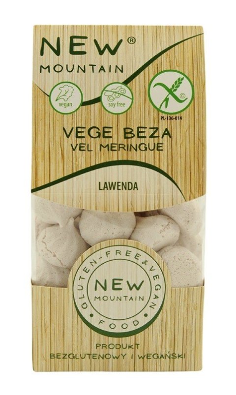 BEZY WEGAŃSKIE LAWENDOWE BEZGLUTENOWE 50 g - NEW MOUNTAIN BEZY WEGAŃSKIE LAWENDOWE BEZGLUTENOWE 50 g - NEW MOUNTAIN