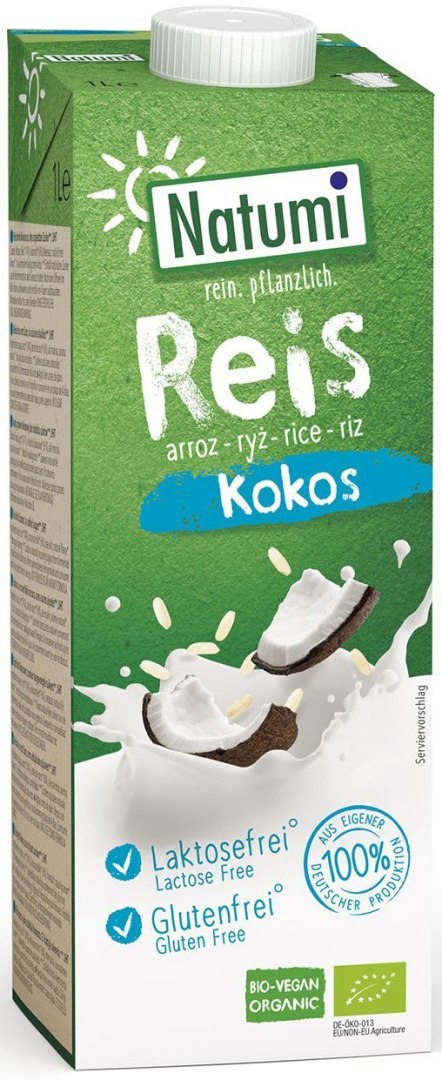 NAPÓJ RYŻOWO - KOKOSOWY BEZ DODATKU CUKRÓW BEZGLUTENOWY BIO 1 L - NATUMI NAPÓJ RYŻOWO - KOKOSOWY BEZ DODATKU CUKRÓW BEZGLUTENOWY BIO 1 L - NATUMI