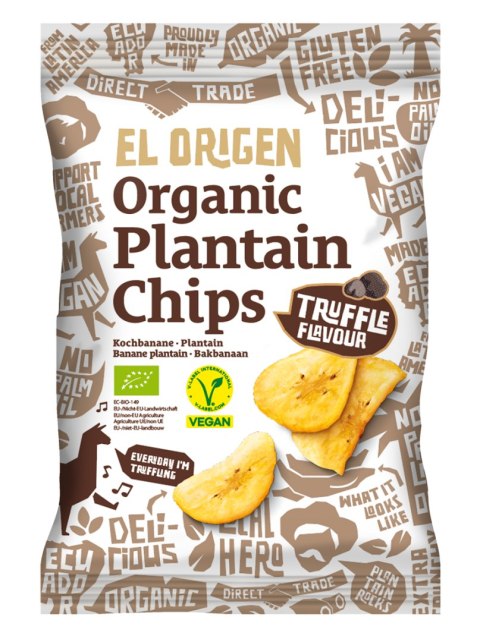 CHIPSY Z PLANTANA O SMAKU TRUFLI BEZGLUTENOWE BIO 80 g - EL ORIGEN CHIPSY Z PLANTANA O SMAKU TRUFLI BEZGLUTENOWE BIO 80 g - EL ORIGEN