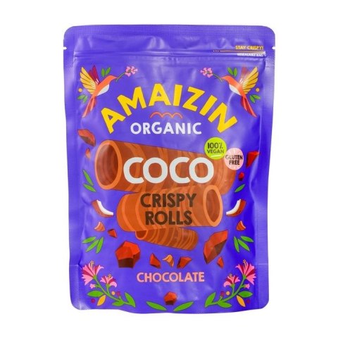 RURKI WAFLOWE KOKOSOWO - CZEKOLADOWE BEZGLUTENOWE BIO 140 g - AMAIZIN RURKI WAFLOWE KOKOSOWO - CZEKOLADOWE BEZGLUTENOWE BIO 140 g - AMAIZIN
