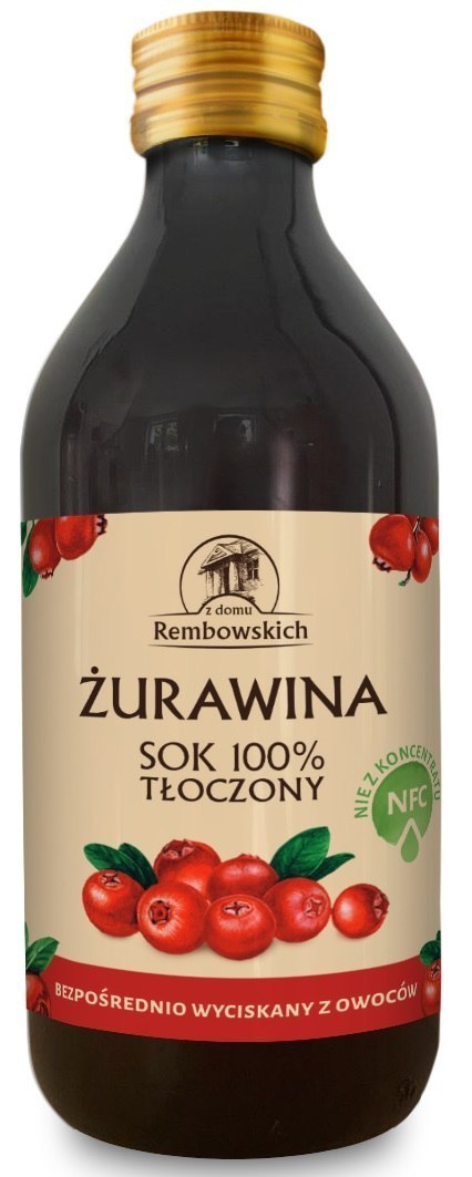 SOK Z ŻURAWINY NFC 250 ml - REMBOWSCY SOK Z ŻURAWINY NFC 250 ml - REMBOWSCY