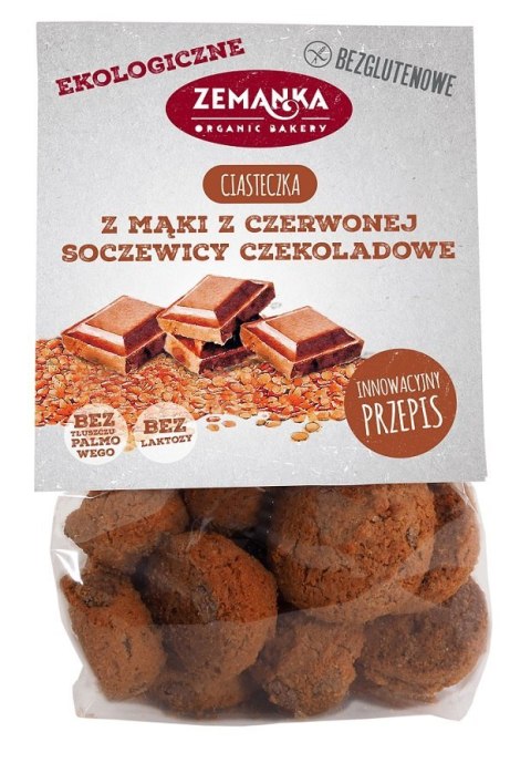 CIASTKA Z MĄKI Z CZERWONEJ SOCZEWICY CZEKOLADOWE BEZGLUTENOWE BIO 100 g - ZEMANKA CIASTKA Z MĄKI Z CZERWONEJ SOCZEWICY CZEKOLADOWE BEZGLUTENOWE BIO 100 g - ZEMANKA